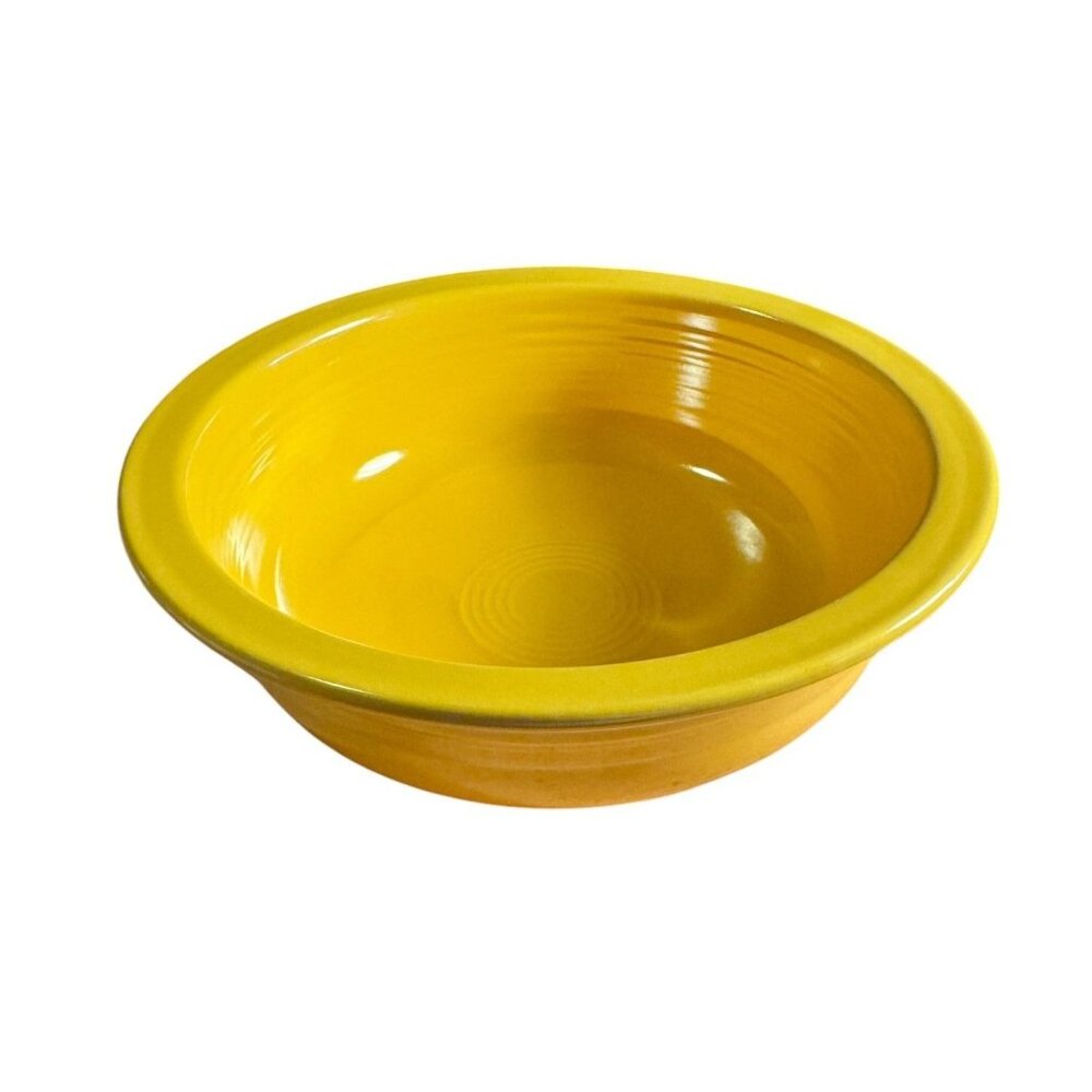 Vintage Fiesta Yellow Ceramic Mixing Bowl 8" Diameter 3" Depth Collectible - Picture 2 of 7